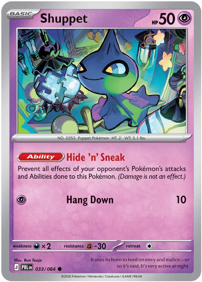 Pitch Black Shuppet Pokémon card